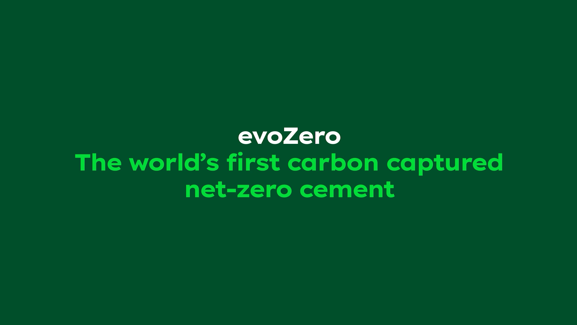 evoZero the world's first carbon captured net-zero-cement