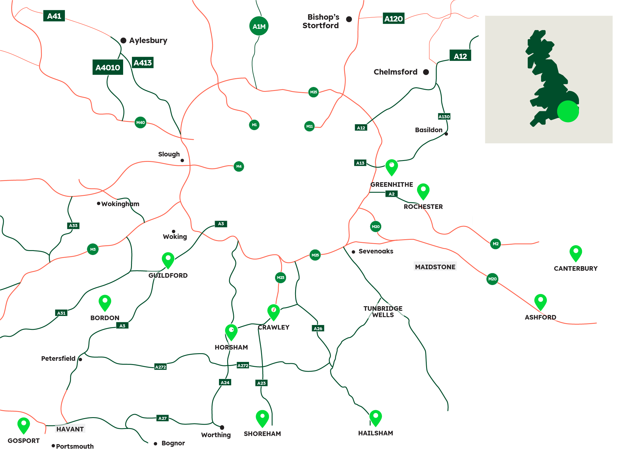 Concrete South East Area Sales Map